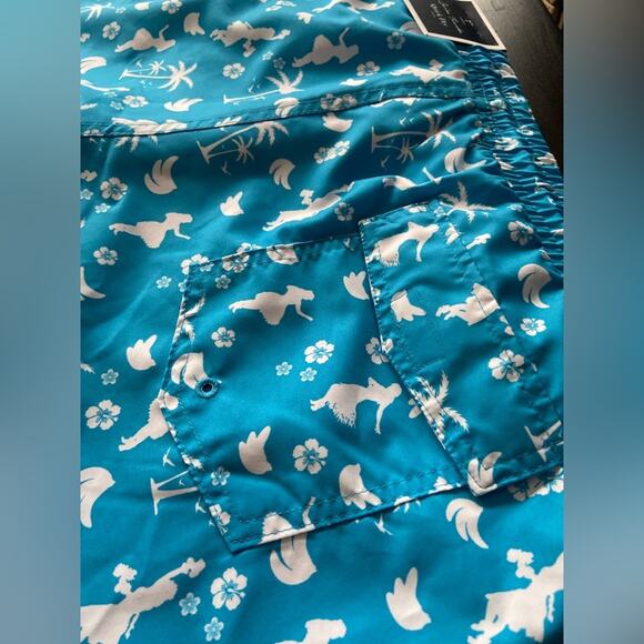 CLUB ROOM Blue Hawaiian Mesh Lined Swim Trunks Mens sz XL (NWT) - Picture 5 of 6